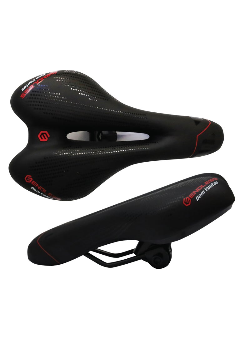 ENDLESS  EL1047 Sleek Cycle Seat with Red Reflective Safety Strip |Universal Memory Foam Seat with Breathable, Shock Absorbing and Waterproof Bike Saddle for All Type of Bikes  - Image 1