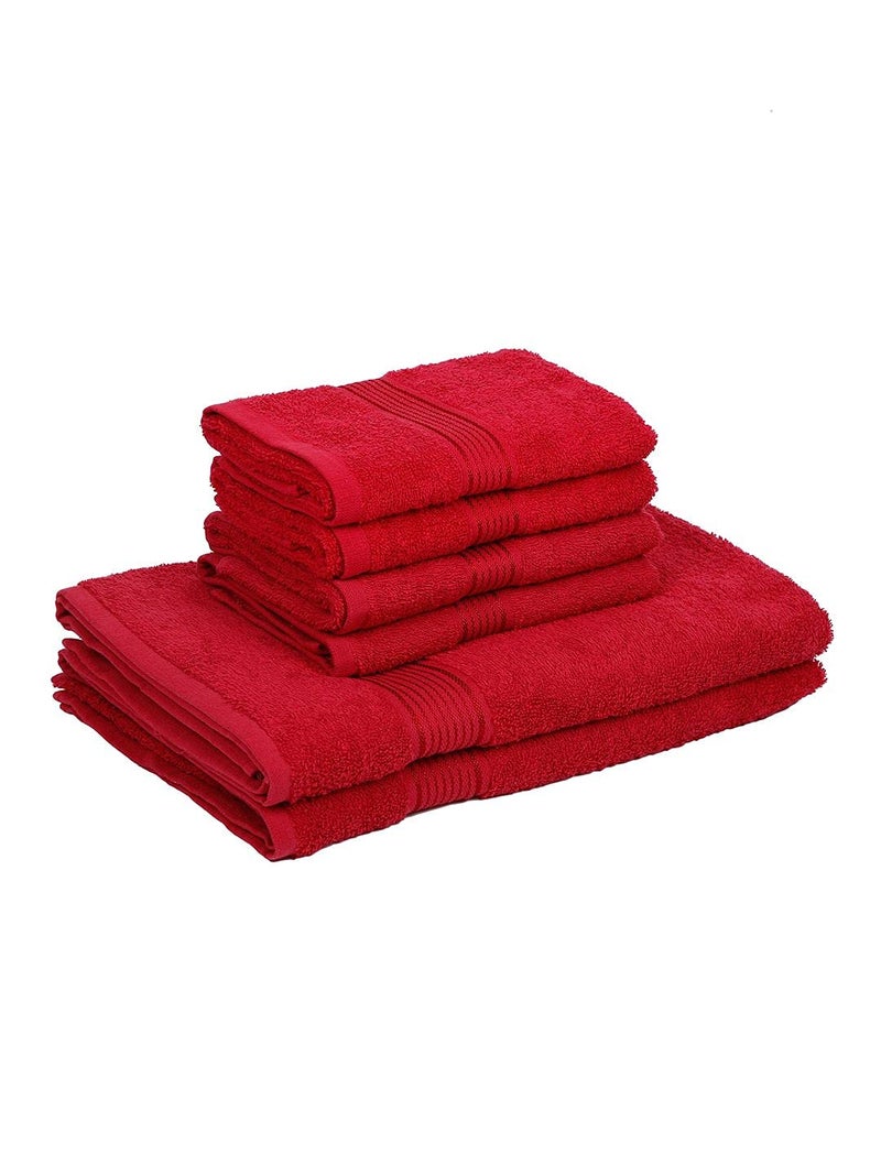 KOPA [6pc] Quick Dry 100% Cotton Soft Terry Towel -2pc Bath, 4pc Hand (d'ross) | Quick Dry 100% Cotton | Super Absorbent, Lightweight, Odour Free - for Men, Women, Kids Solid-red - Image 4