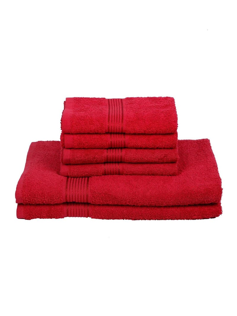KOPA [6pc] Quick Dry 100% Cotton Soft Terry Towel -2pc Bath, 4pc Hand (d'ross) | Quick Dry 100% Cotton | Super Absorbent, Lightweight, Odour Free - for Men, Women, Kids Solid-red - Image 3