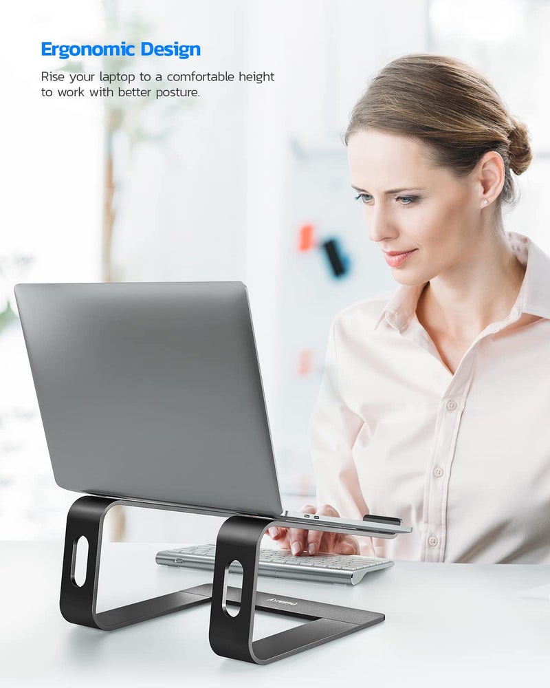 Nulaxy Laptop Stand, Ergonomic Aluminum Laptop Computer Stand, Detachable Laptop Riser Notebook Holder Stand Compatible with MacBook Air Pro, Dell XPS, HP, Lenovo More 10-15.6” Laptops - Image 2