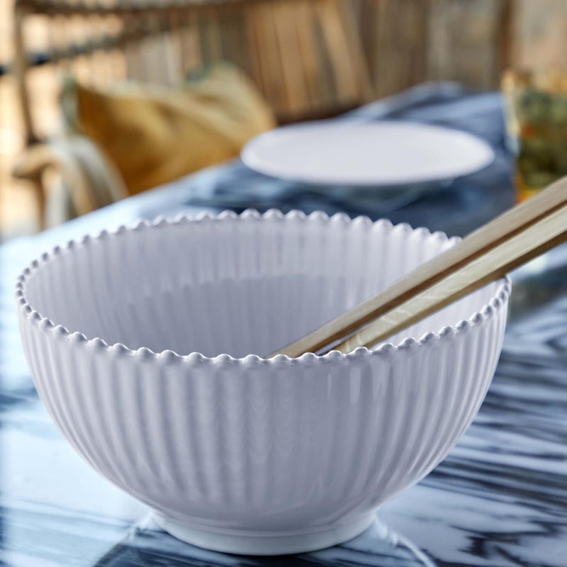 Costa Nova Ceramic Stoneware 105 x 55 133 oz Serving Bowl  Pearl Collection White  Microwave  Dishwasher Safe Dinnerware  Food Safe Glazing  Restaurant Quality Serveware - Image 4