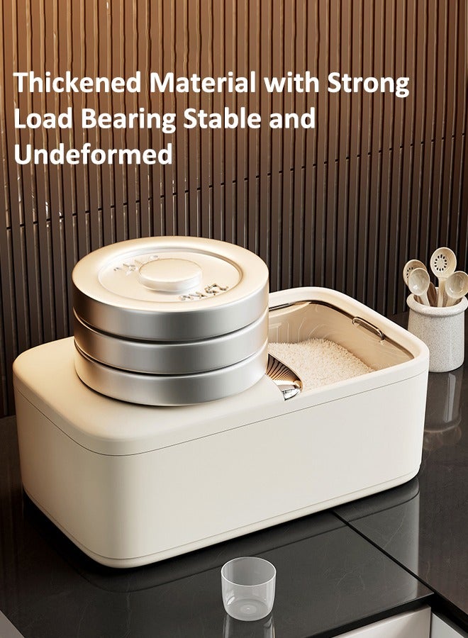 HQ-GAMING Rice Dispenser Rice Storage Container Food Storage Organizer Grain Dispenser Rice Bucket Sealed Household Grain Storage Bucket with Measuring Cup Cereal Dispenser Bucket  - Image 3