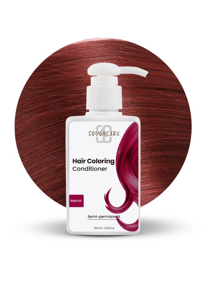 Sovoncare سوفون كير صبغة شعر شبه دائمة بلسم ملون علاج لون ميرلو للشعر الملون 528 أونصة 10 دقائق تطبيق خالية من القسوة - Image 2