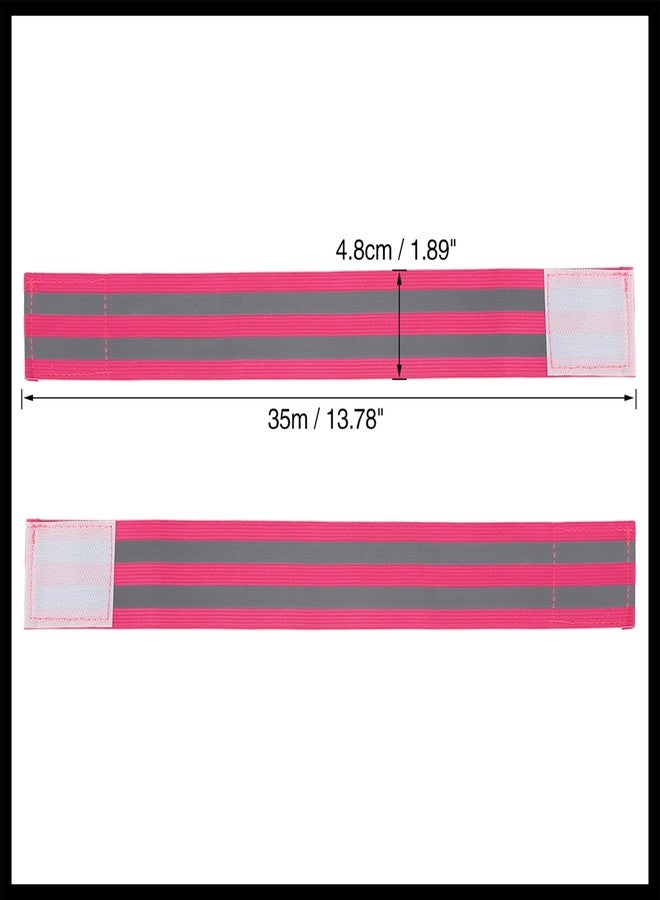 Hihaha 8pcs Reflective Bands for Arm Reflective Armbands High Visibility Night Cycling Riding Reflector Tape Straps Bracelet Pink Durable Material - Image 4