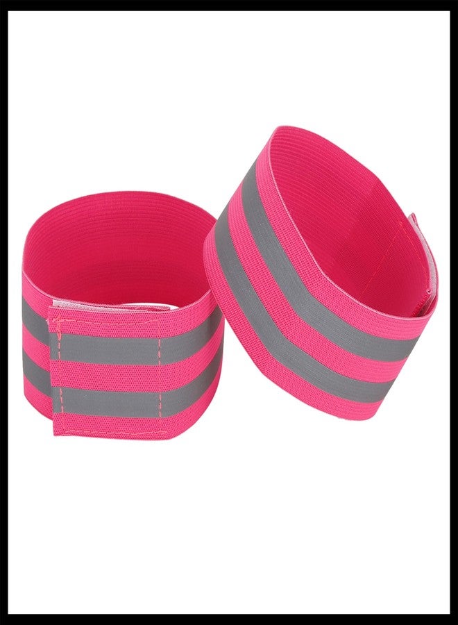 Hihaha 8pcs Reflective Bands for Arm Reflective Armbands High Visibility Night Cycling Riding Reflector Tape Straps Bracelet Pink Durable Material - Image 5