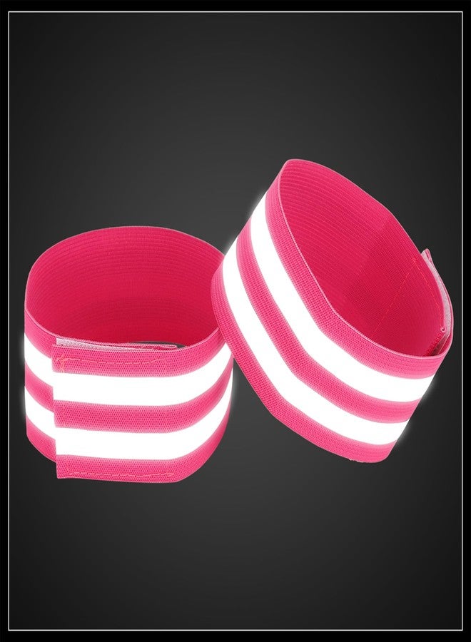 Hihaha 8pcs Reflective Bands for Arm Reflective Armbands High Visibility Night Cycling Riding Reflector Tape Straps Bracelet Pink Durable Material - Image 3