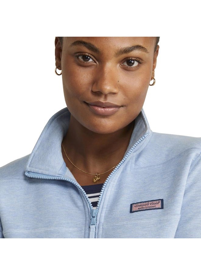 Vineyard Vines Women's Dreamcloth Relaxed Shep Shirt, Jake Blue Heather, Medium - Image 3