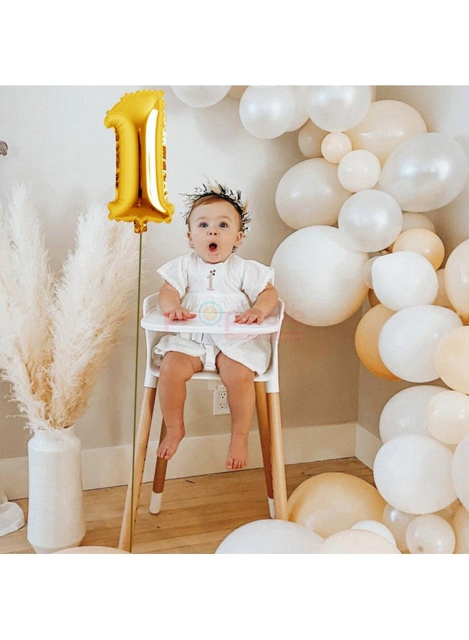 Propsicle بروبسكل 16 بوصة بالون هليوم رقم 1 من الألمنيوم لتزيين حفلات عيد الميلاد - ذهبي - عبوة من 1 | عيد ميلاد/ذكرى 1 سنة | رقم واحد - Image 3