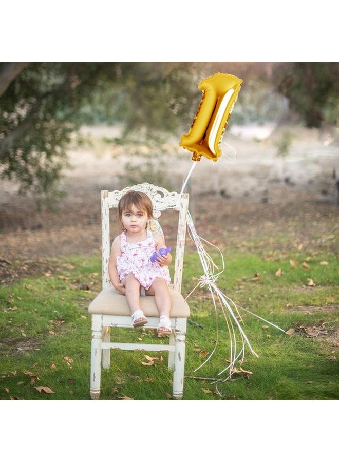 Propsicle بروبسكل 16 بوصة بالون هليوم رقم 1 من الألمنيوم لتزيين حفلات عيد الميلاد - ذهبي - عبوة من 1 | عيد ميلاد/ذكرى 1 سنة | رقم واحد - Image 5