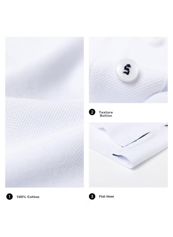 Septwolves Men's Short-sleeve T-shirt, Turn-down Collar, Cool-feeling, Antibacterial, Color-fast, Business Casual, Solid Color, Multi-color Polo - Image 1