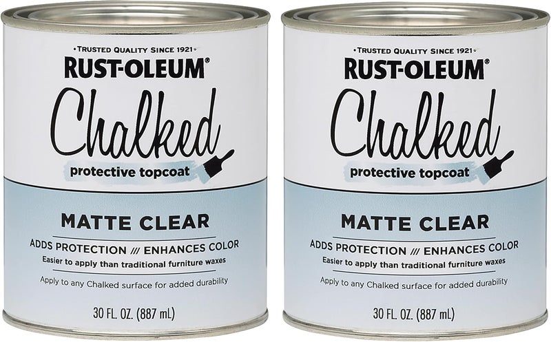 Rust-Oleum 287722-2PK Ultra Matte Interior Chalked Paint, 30 oz, Matte Clear Topcoat, 2 Pack - Image 1