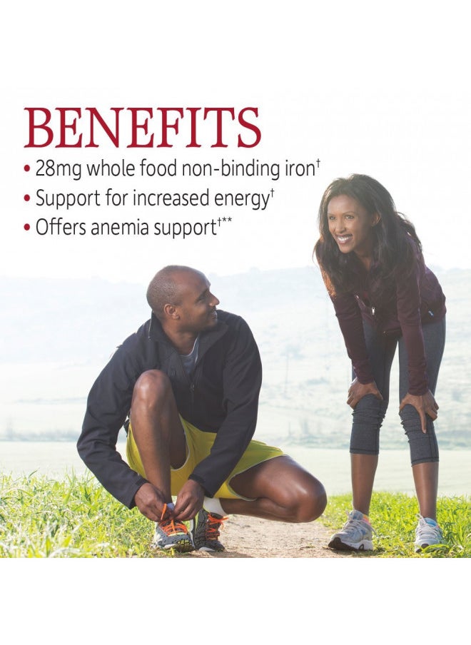 Garden of Life - Garden of Life Vitamin Code Iron Supplement, Healthy Blood - 60 Vegan Capsules, 28g Iron, Vitamins B, C, Trace Minerals, Fruit Veggies, Probiotics - Iron Supplements for Women Energy, Anemia Support - Image 1