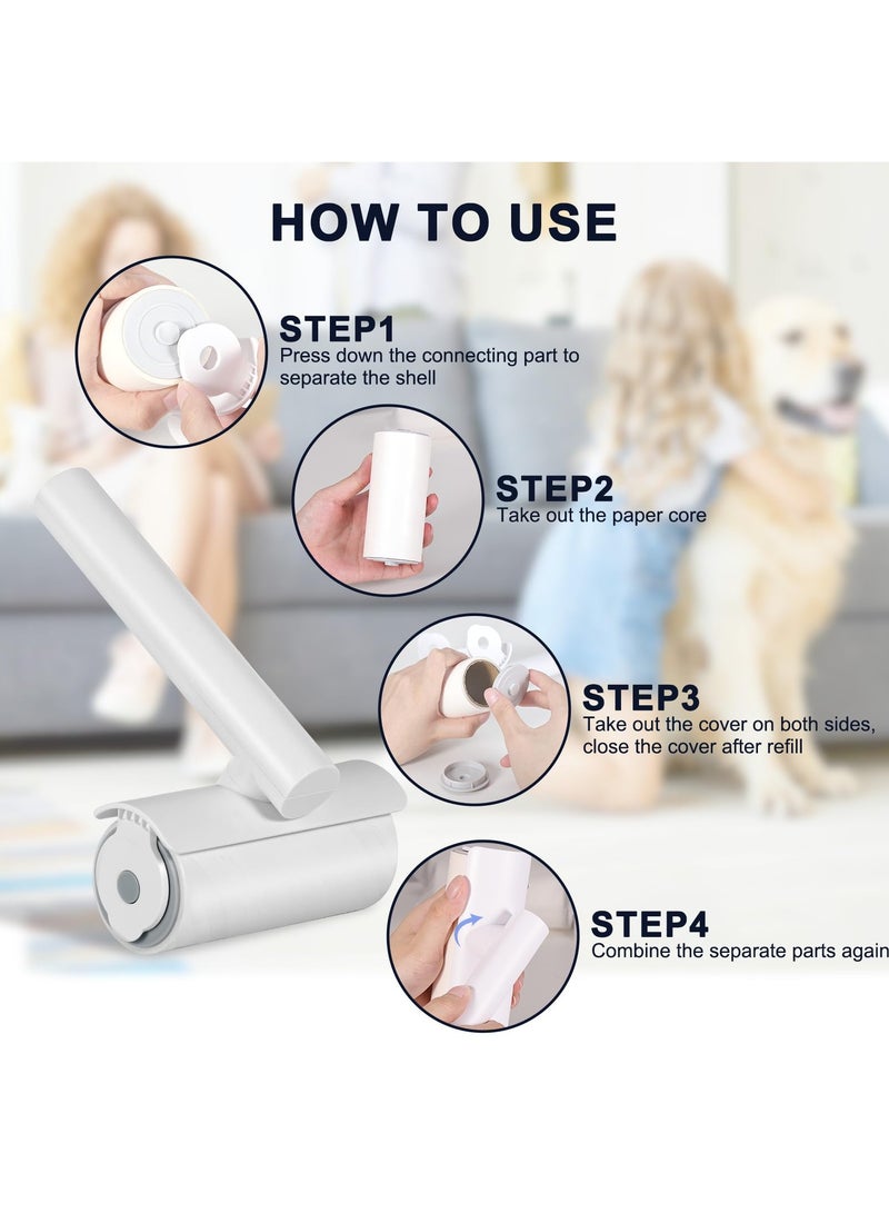 KASTWAVE Pet Sticky Lint Roller,Mega Value Set Refills for Pet Hair Removal with Detachable Handle, Reusable Pet Hair roller for Sofa Clothes Bed Furniture Carpet for Dog & Cat Hair - Image 4