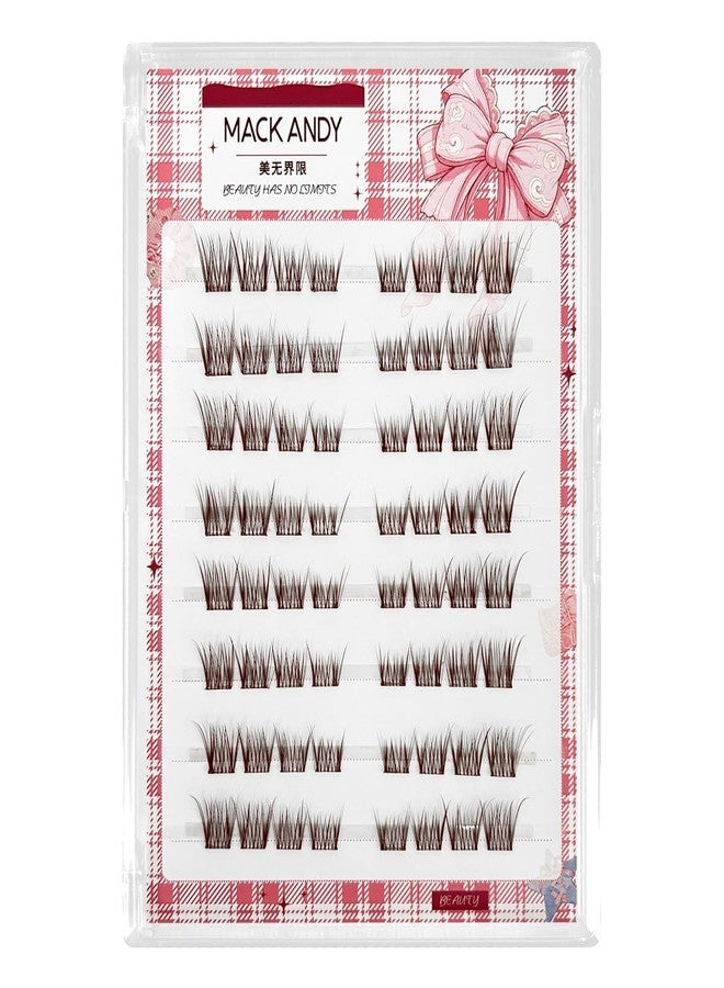 LASGOOS Brown Self Adhesive Eyelash Clusters Press On Eyelash LASGOOS Natural BB Curl 3D Lash Individual 9-12mm 64Cluster Pre-Glued Long-Lasting DIY Eyelash Extensions No Glue No Remover Needed Lashes - Image 1