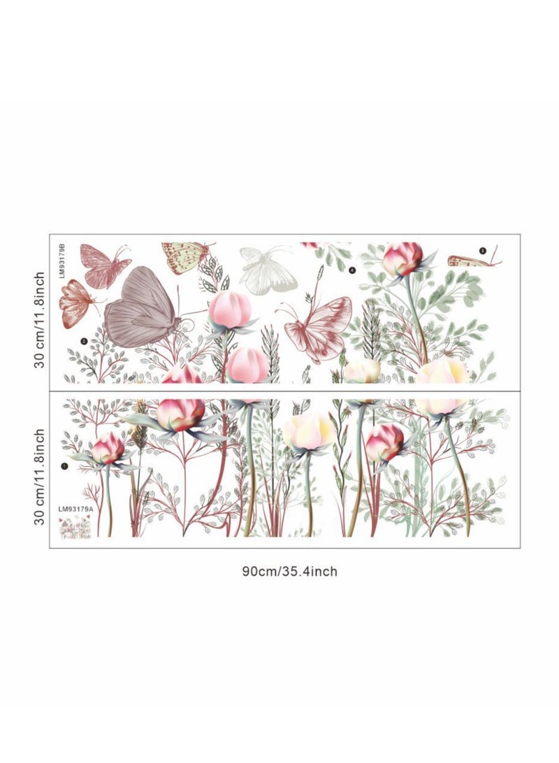 Bluejw ملصقات جدارية لزهور النباتات مثالية لزاوية غرفة النوم وحواف غرفة المعيشة - Image 3