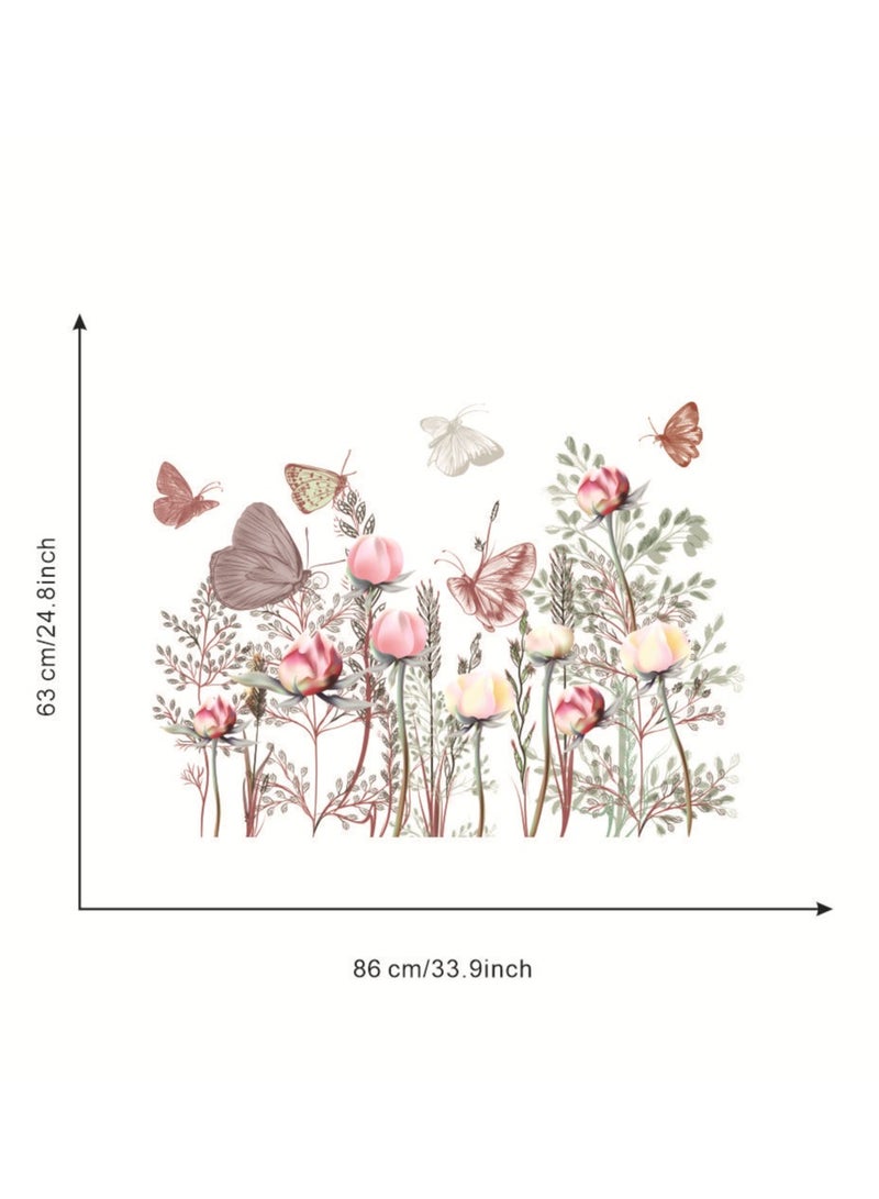 Bluejw ملصقات جدارية لزهور النباتات مثالية لزاوية غرفة النوم وحواف غرفة المعيشة - Image 2