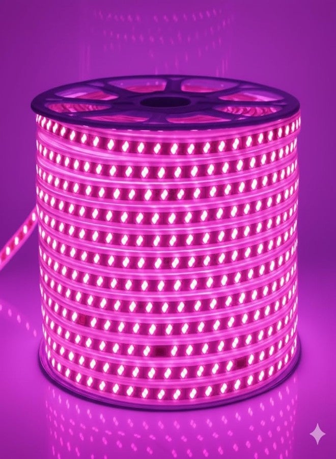 شريط إضاءة LED مقاوم للماء من أتولكس بطول 10 أمتار، لون وردي فاتح (5730 SMD)، موفر للطاقة، مثالي للأسقف المعلقة، وديكور الغرف، واحتفالات ديوالي، وعيد الميلاد، وتزيين المنزل. - Image 1