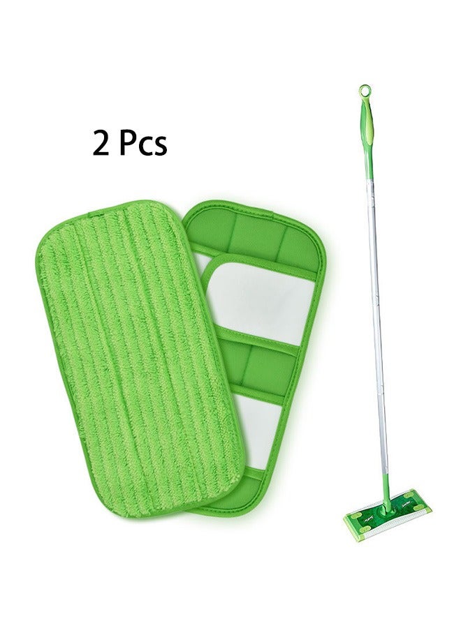 2 Pcs Microfiber Mop Pads, Replace Mop Pads for Swiffer Sweeper & All 10-12 Inch Flat Mop, Reusable Durable Wet Dry Cleaning Pads for All Hard-Floor Washable Sweeper Refills (Mop Not Included)  - Image 1