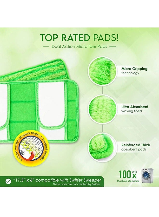 2 Pcs Microfiber Mop Pads, Replace Mop Pads for Swiffer Sweeper & All 10-12 Inch Flat Mop, Reusable Durable Wet Dry Cleaning Pads for All Hard-Floor Washable Sweeper Refills (Mop Not Included)  - Image 2