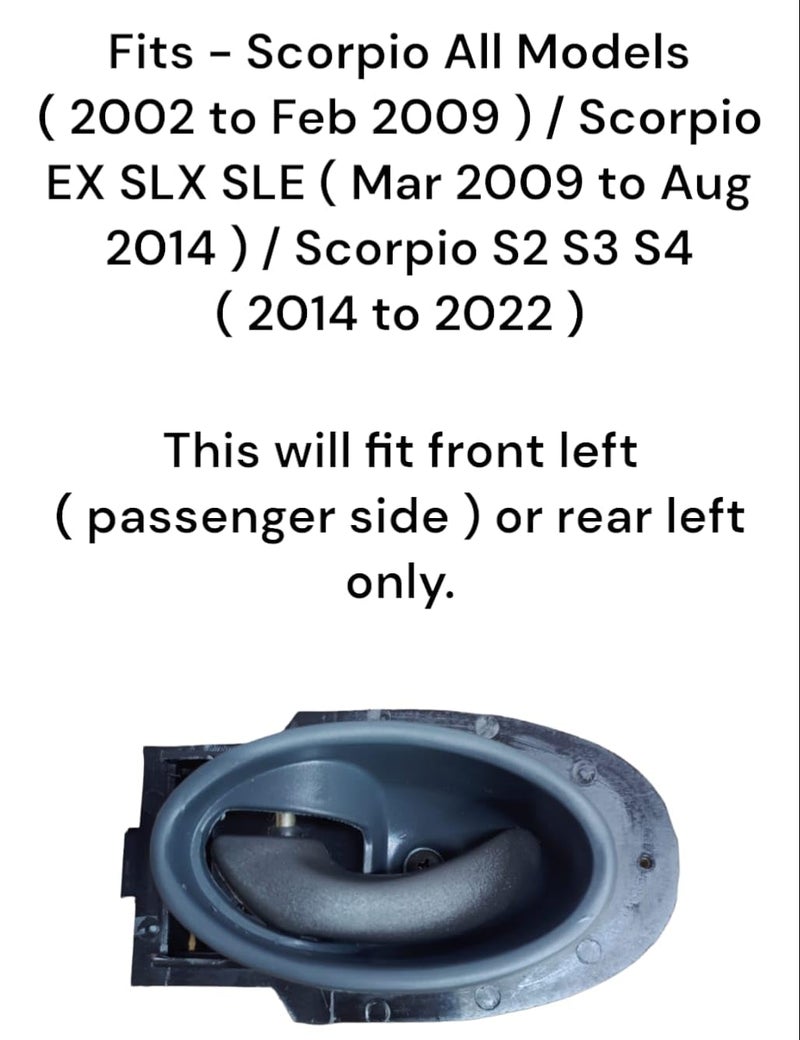 Auto-Ex Inner Inside Door Handle Lock RC Lever Compatible/Replacement for Scorpio (2002 to Feb 2009) Scorpio EX SLX SLE (Mar 2009 to Aug 2014) / Scorpio S2 S3 S4 Left Hand (Passenger Side) - Image 2