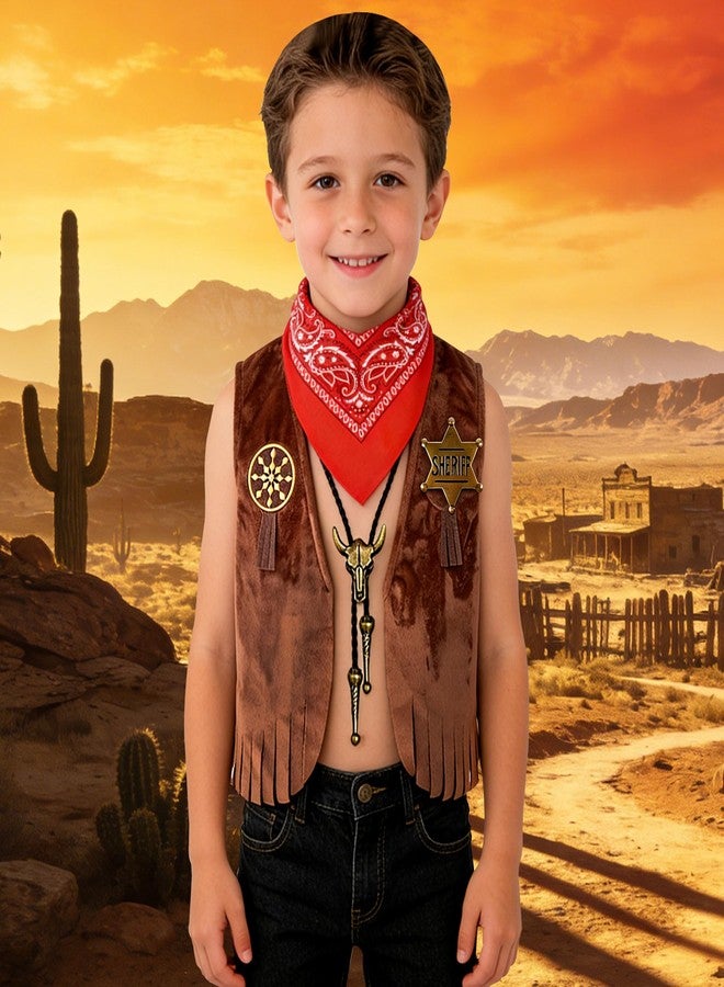 ZZIHAN Toddler Cowboy Costume - kids Western Dress Up Outfit Boys Girls 4-5 - Image 3