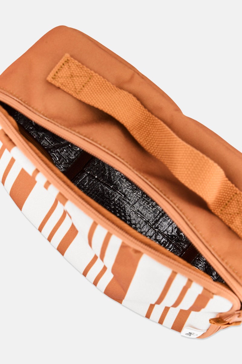 Citron Stripe Print Insulated Square Lunch Bag, Multicolor - Image 2