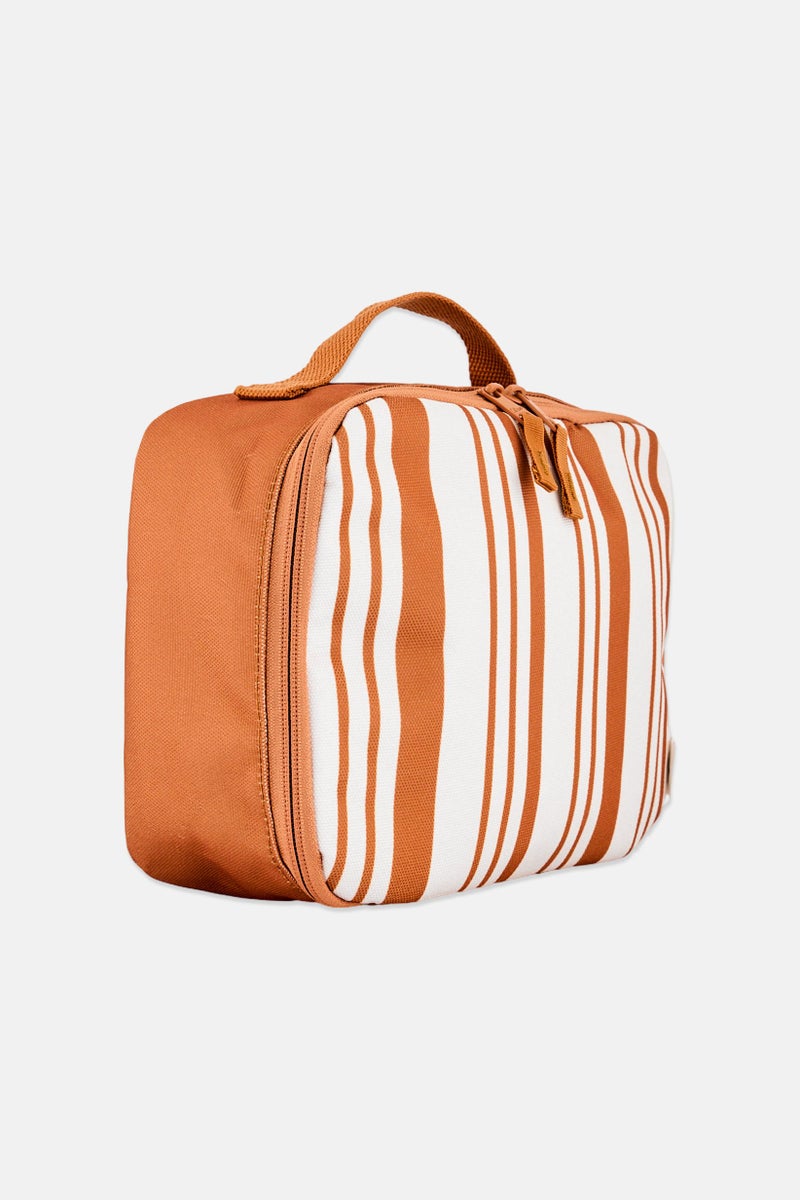 Citron Stripe Print Insulated Square Lunch Bag, Multicolor - Image 3