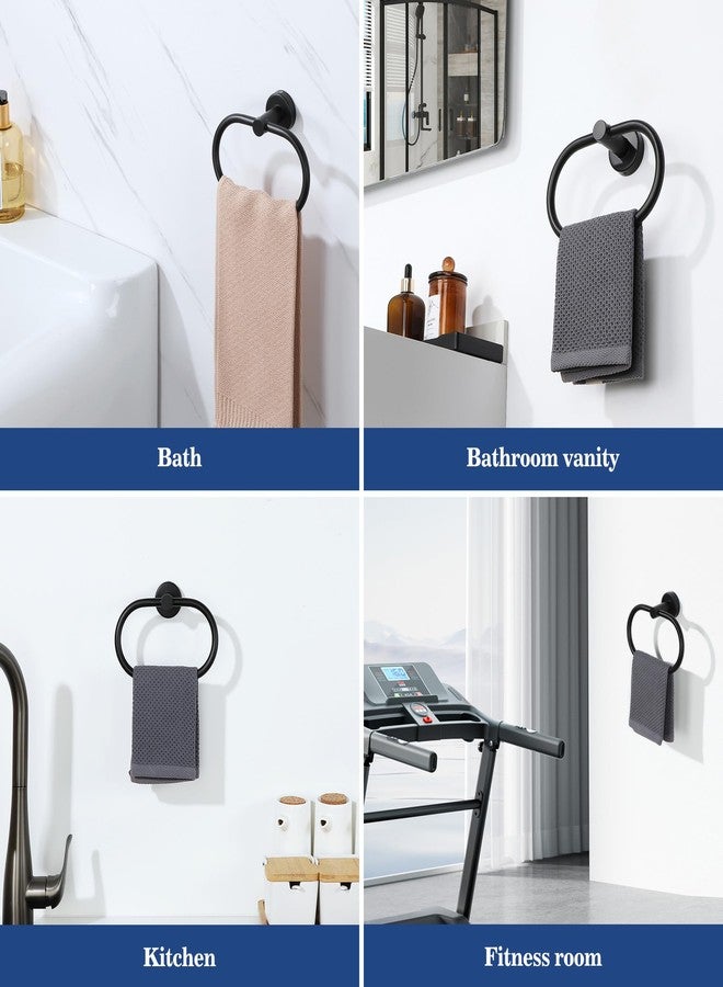 Alise Hand Towel Holder Towel Ring for Bathroom Lavatory,Towel Hanger Wall Mount SUS304 Stainless Steel Towel Rack,Black,Pack of 2 - Image 5
