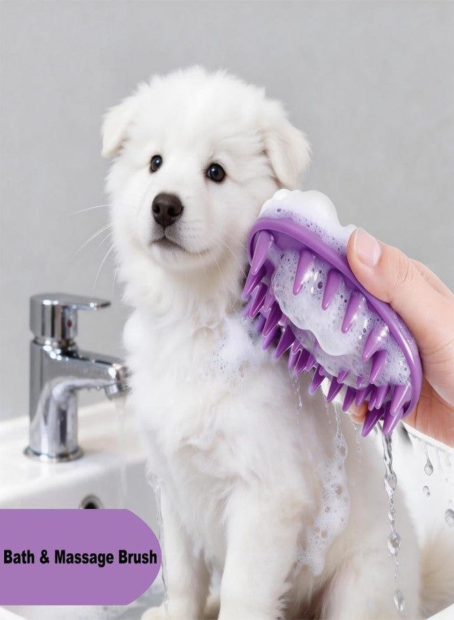 Metopets Rubber Curry Brush for Short Haired Dogs, Gentle Curry Comb with Long Pins, Use Wet as Bath Scrubber or Dry for Grooming Loose Hair - Image 2