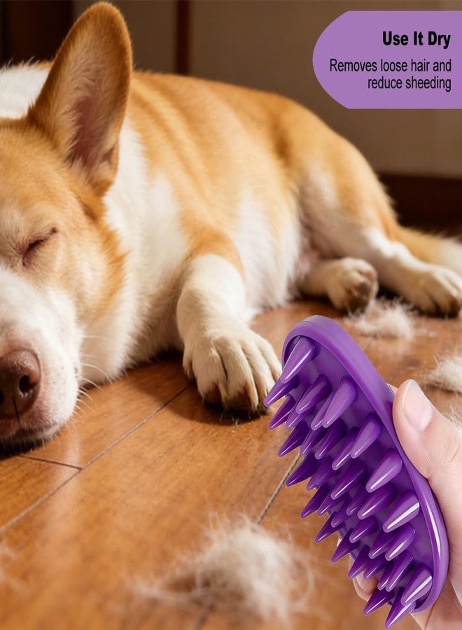 Metopets Rubber Curry Brush for Short Haired Dogs, Gentle Curry Comb with Long Pins, Use Wet as Bath Scrubber or Dry for Grooming Loose Hair - Image 3
