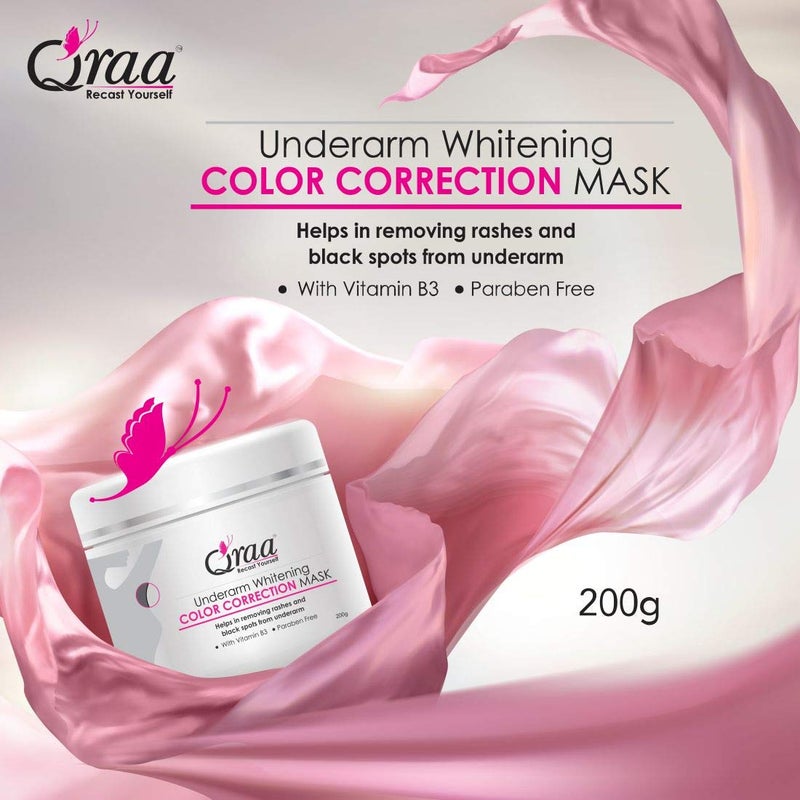 Qraa Advanced Lacto Dark Underarm Whitening Cream 50g For even toned underarms Paraben Free QRAA Underarm Whitening Color Correction Mask For Dark Underarms 250 g - Image 2