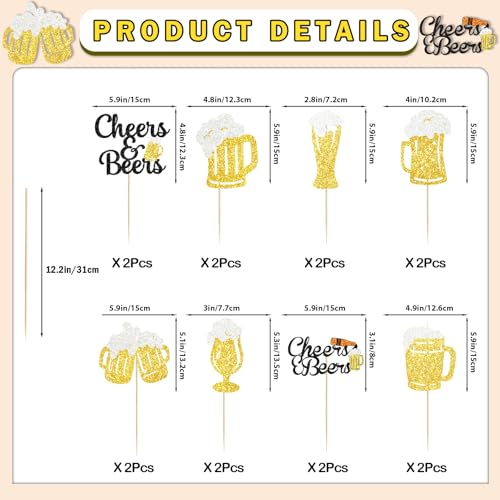 Yavxzvbw Cheers and Beers Party Decorations Beer Stick Beer Birthday Decorations Beer Party Decorations for Stock the Bar - Image 5
