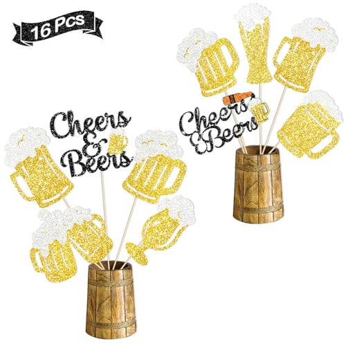 Yavxzvbw Cheers and Beers Party Decorations Beer Stick Beer Birthday Decorations Beer Party Decorations for Stock the Bar - Image 1