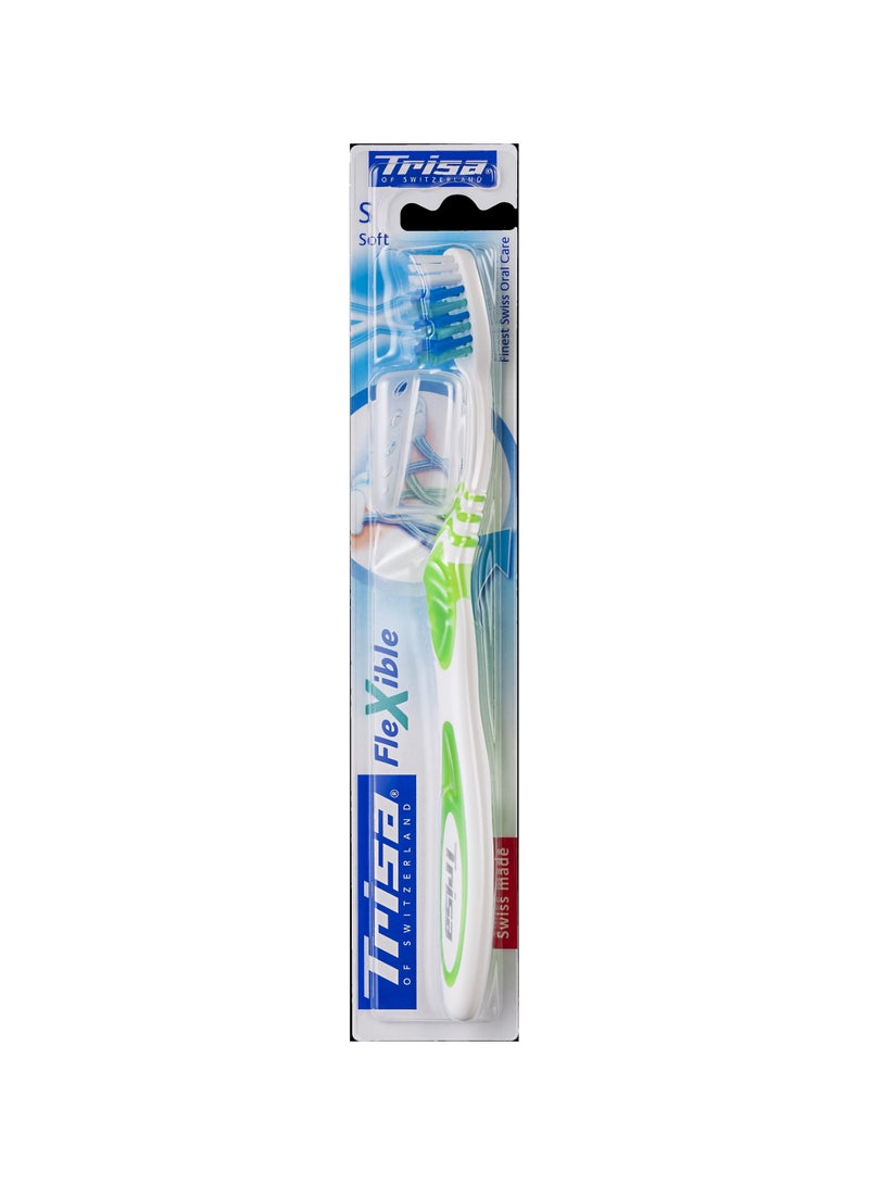 TRISA Flexible Soft Toothbrush With Travel Cap 1Pc - Image 1