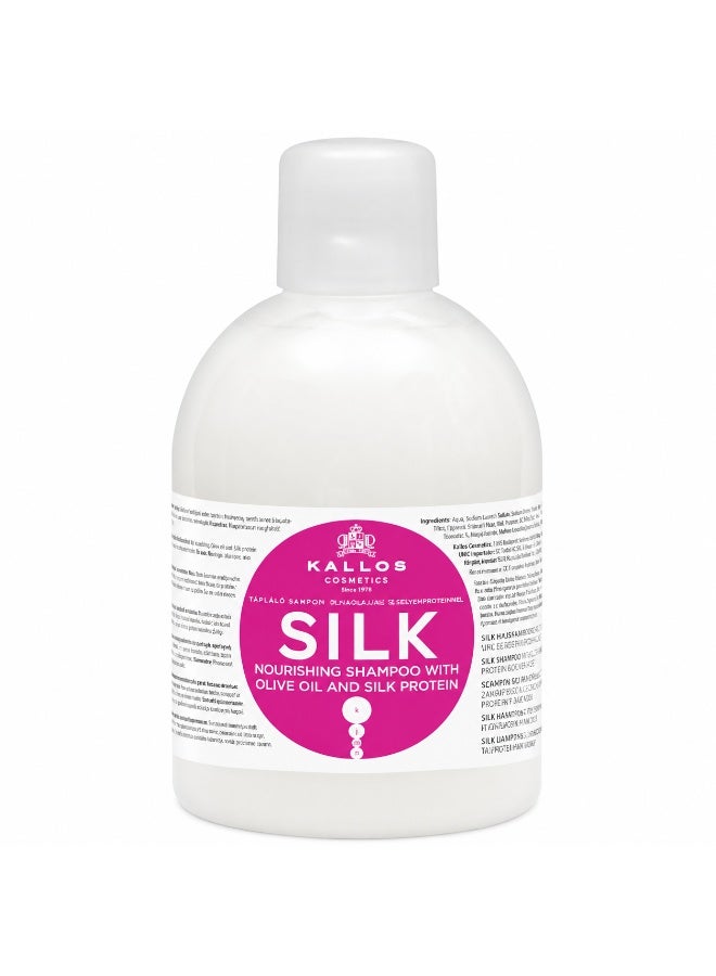 Kallos Silk Shampoo with Olive Oil & Silk Protein 1000ml– Smoothing Shampoo for Soft & Silky Hair - Image 1