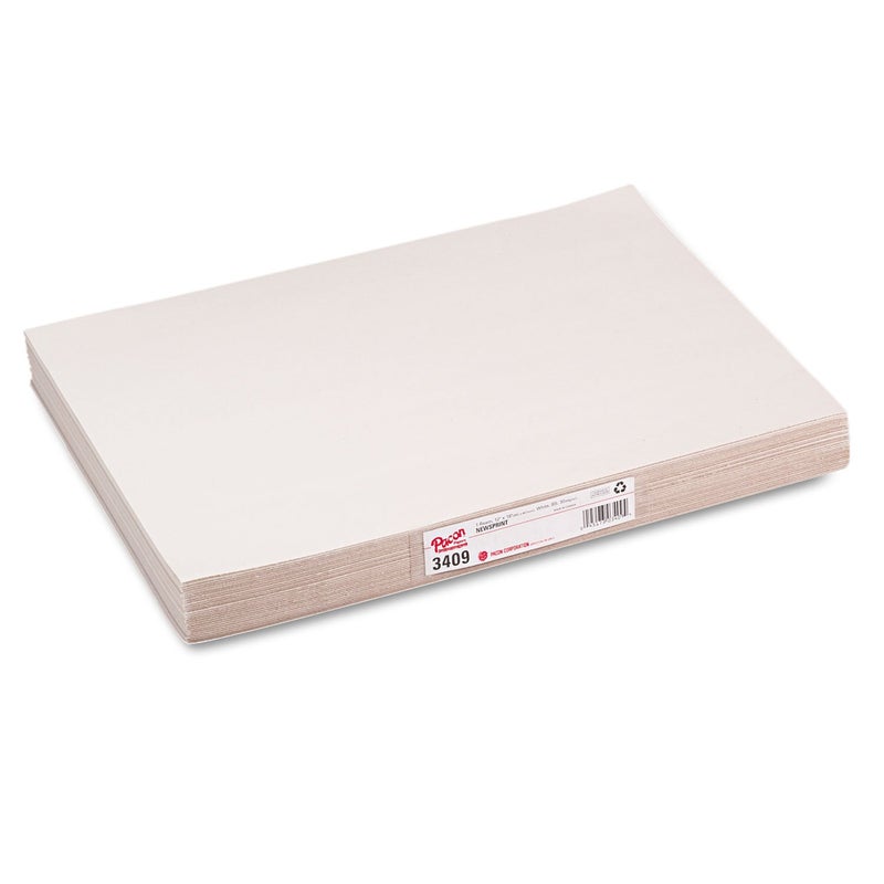 Pacon Pacon 3409 White Newsprint 30 lbs 12 x 18 White 500 SheetsPack