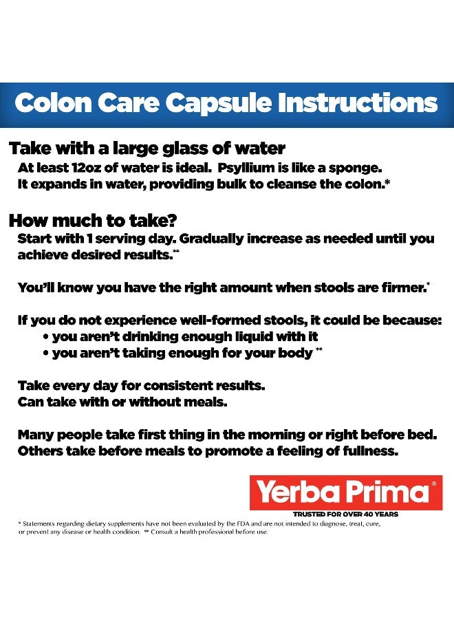 Yerba Prima Prebiotic Colon Care Capsules, Non-GMO, Keto Friendly, 180 Caps, (2 Pack)  - Image 3