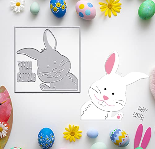 Hying Easter Bunny Cutting Dies for Card Making and Photo Album Decorations, Easter Words Die Cuts Rabbits Frame Dies Stencils Embossing Template for DIY Scrapbooking Craft - Image 3