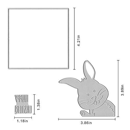 Hying Easter Bunny Cutting Dies for Card Making and Photo Album Decorations, Easter Words Die Cuts Rabbits Frame Dies Stencils Embossing Template for DIY Scrapbooking Craft - Image 2