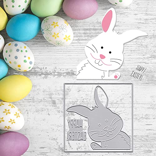 Hying Easter Bunny Cutting Dies for Card Making and Photo Album Decorations, Easter Words Die Cuts Rabbits Frame Dies Stencils Embossing Template for DIY Scrapbooking Craft - Image 5
