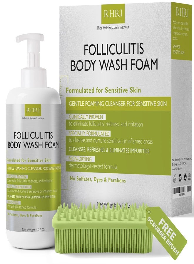 Terramed Just Think Comfort Folliculitis Treatment Folliculitis Body Wash Sensitive Skin | Foaming Cleanser for Redness & Irritation with No Sulfates, Dyes or Parabens | Body Wash Includes Bonus Scrubber Brush - Image 1