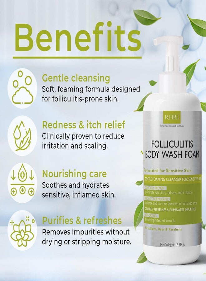 Terramed Just Think Comfort Folliculitis Treatment Folliculitis Body Wash Sensitive Skin | Foaming Cleanser for Redness & Irritation with No Sulfates, Dyes or Parabens | Body Wash Includes Bonus Scrubber Brush - Image 2
