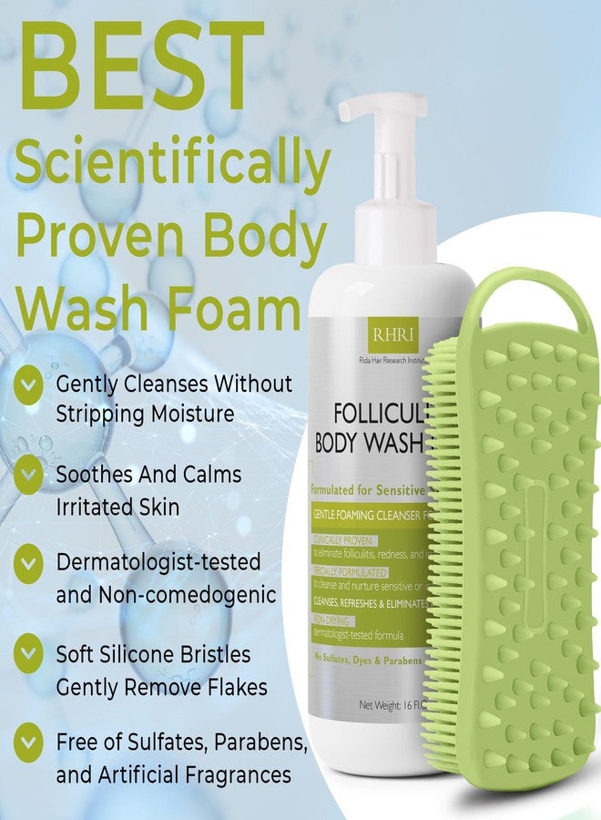 Terramed Just Think Comfort Folliculitis Treatment Folliculitis Body Wash Sensitive Skin | Foaming Cleanser for Redness & Irritation with No Sulfates, Dyes or Parabens | Body Wash Includes Bonus Scrubber Brush - Image 3