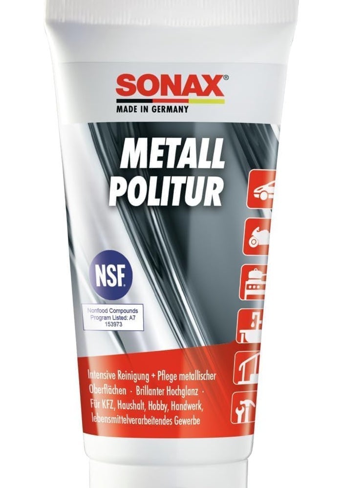 SONAX Metal Polish – High-Performance Cleaner and Polisher for Chrome, Stainless Steel, Aluminum, Copper, and Brass - Image 1