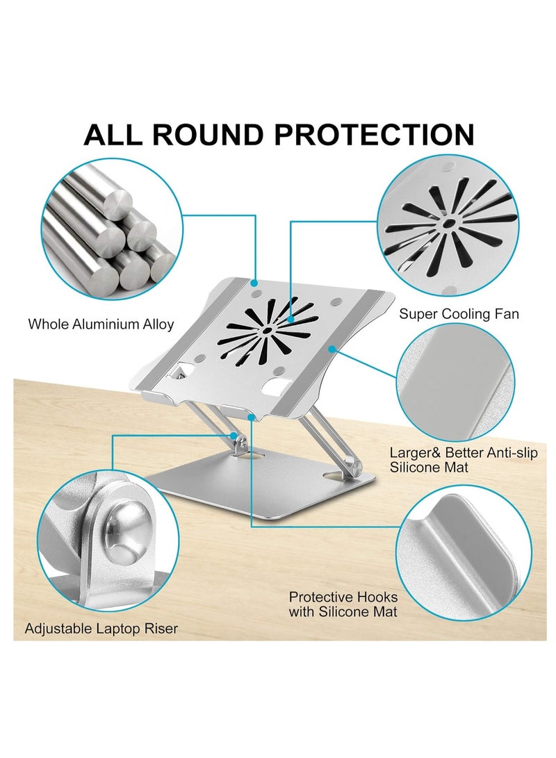**Adjustable Laptop Stand with Cooling Fan, Compatible with MacBook Air, MacBook Pro, Dell, Alienware, and All Laptops from 11 inches to 17.3 inches by Samphology Rubber** - Image 3