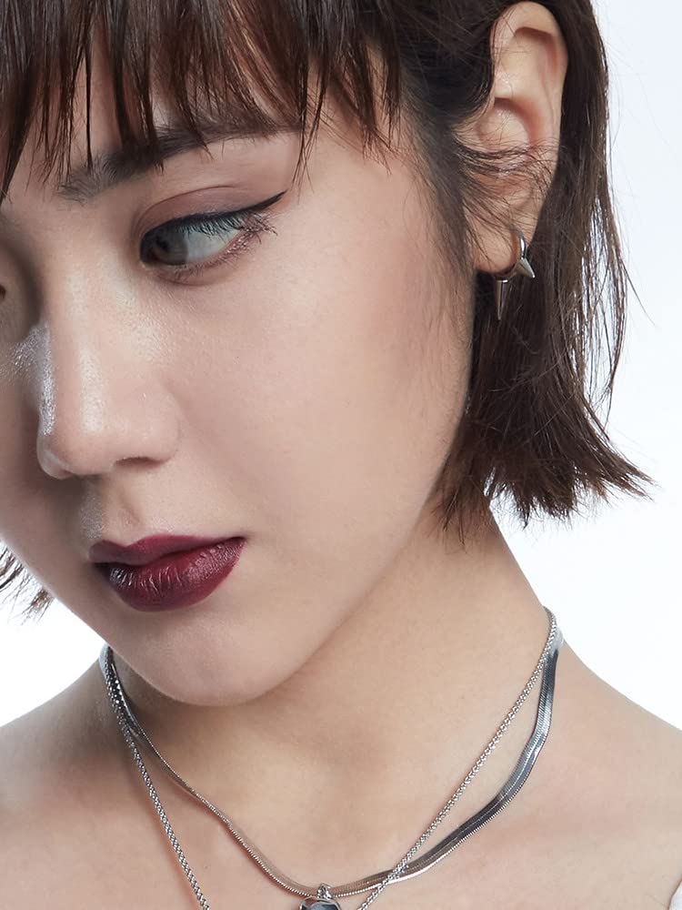 Dtja Fashion Spike Sterling Silver Hoop Earrings for Women Girls Men Hypoallergenic Minimalist Huggie Small Sleeper Hoops Cartilage Cuff Helix Stud Wrap Personalized Punk Jewelry (Silver-Toned) - Image 4