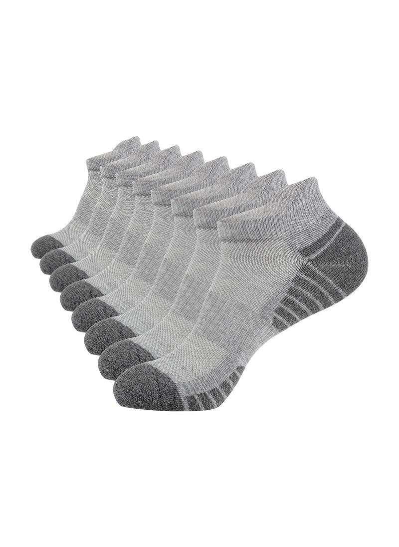 SYOSI 8 Pairs Mens Ankle Athletic Socks Low Cut Breathable Running Socks with Cushion Tab Comfort Sports Trainer Socks Cotton Casual Non-Slip No Show Socks for Men EUR43-46  - Image 1
