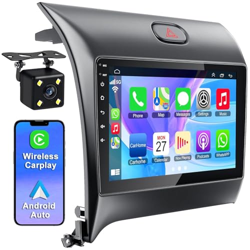 Alikali 9 inch Car Stereo with Carplay Android Auto fit for Kia Forte 2013-2018 Double Din Android 13.0 Touch Screen Car Radio Receiver w/WiFi GPS Navigation Bluetooth Backup Camera - 2+32G - Image 1