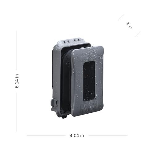 TAYMAC ML500 Single-Gang Mount 16-in-1 Flat Nonmetallic Weatherproof Vertical/Horizontal, 1-Pack, Gray - Image 2