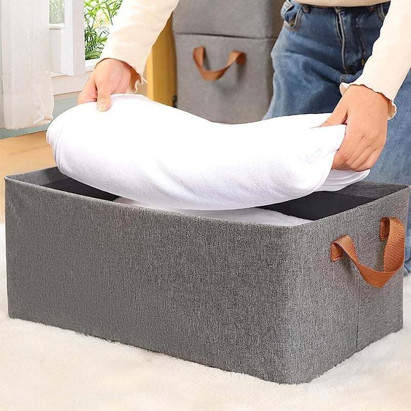 BKSMD Foldable Clothing Storage Bin Collapsible Laundry Hamper Toy Storage Thick Portable Large Folding Storage Basket 47 x 28 x 20 Cm Cloth Multicolor 1 - Image 4